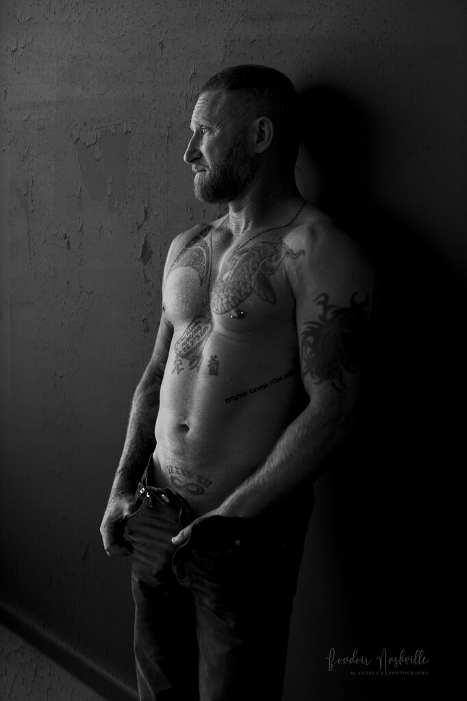Male boudoir photography shows that vulnerability and sensuality are not exclusive to one gender. 